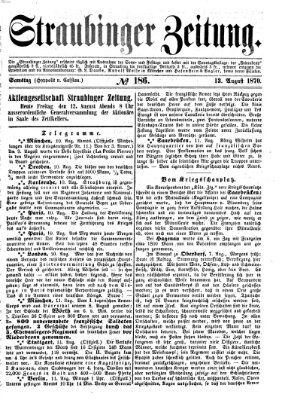 Straubinger Zeitung Samstag 13. August 1870