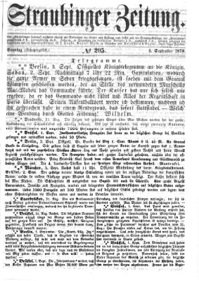 Straubinger Zeitung Sonntag 4. September 1870