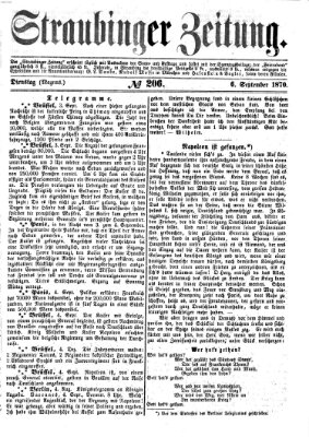 Straubinger Zeitung Dienstag 6. September 1870