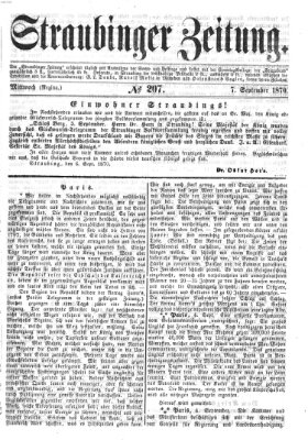 Straubinger Zeitung Mittwoch 7. September 1870