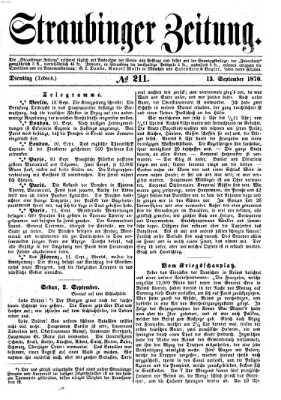 Straubinger Zeitung Dienstag 13. September 1870