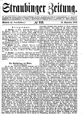 Straubinger Zeitung Mittwoch 14. September 1870