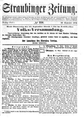 Straubinger Zeitung Freitag 23. September 1870