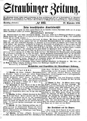 Straubinger Zeitung Dienstag 27. September 1870