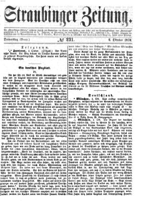 Straubinger Zeitung Donnerstag 6. Oktober 1870