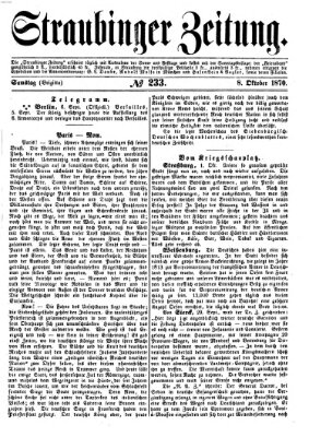 Straubinger Zeitung Samstag 8. Oktober 1870