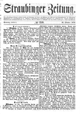 Straubinger Zeitung Sonntag 16. Oktober 1870