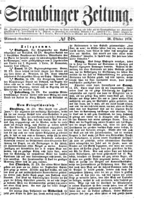 Straubinger Zeitung Mittwoch 26. Oktober 1870