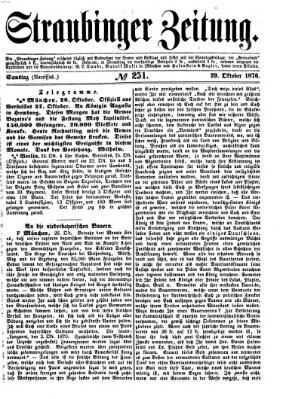 Straubinger Zeitung Samstag 29. Oktober 1870