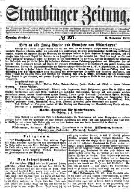 Straubinger Zeitung Sonntag 6. November 1870