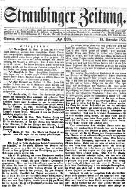 Straubinger Zeitung Samstag 19. November 1870