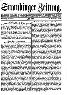 Straubinger Zeitung Sonntag 20. November 1870