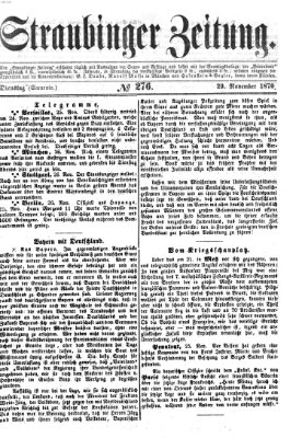 Straubinger Zeitung Dienstag 29. November 1870