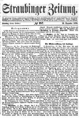 Straubinger Zeitung Dienstag 13. Dezember 1870