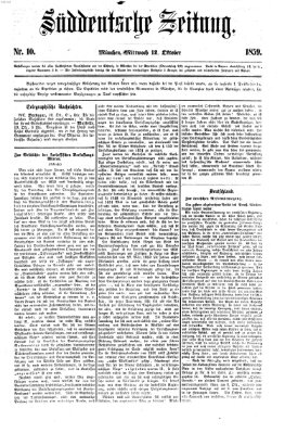 Süddeutsche Zeitung Mittwoch 12. Oktober 1859