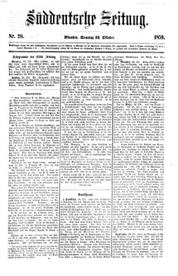 Süddeutsche Zeitung Sonntag 23. Oktober 1859