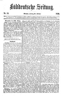 Süddeutsche Zeitung Freitag 28. Oktober 1859