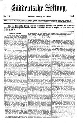 Süddeutsche Zeitung Sonntag 30. Oktober 1859