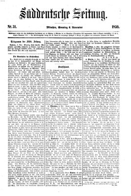 Süddeutsche Zeitung Sonntag 6. November 1859