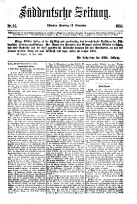 Süddeutsche Zeitung Sonntag 13. November 1859