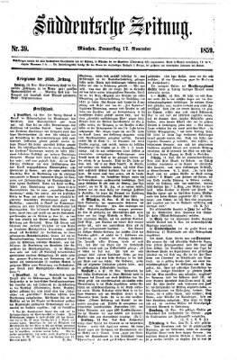 Süddeutsche Zeitung Donnerstag 17. November 1859
