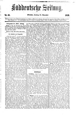 Süddeutsche Zeitung Freitag 18. November 1859