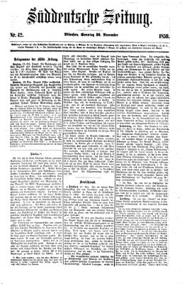 Süddeutsche Zeitung Sonntag 20. November 1859