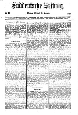 Süddeutsche Zeitung Mittwoch 23. November 1859