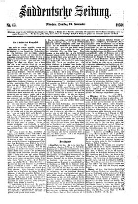 Süddeutsche Zeitung Dienstag 29. November 1859