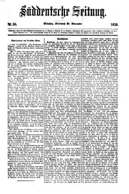 Süddeutsche Zeitung Mittwoch 30. November 1859