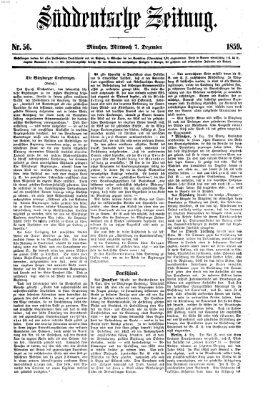 Süddeutsche Zeitung Mittwoch 7. Dezember 1859