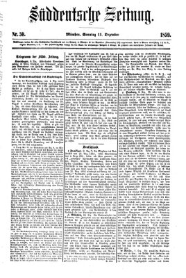 Süddeutsche Zeitung Sonntag 11. Dezember 1859