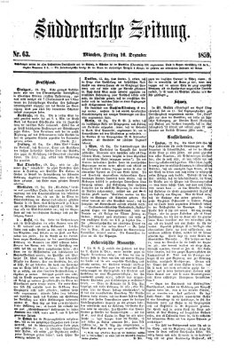 Süddeutsche Zeitung Freitag 16. Dezember 1859