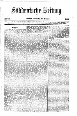 Süddeutsche Zeitung Donnerstag 22. Dezember 1859