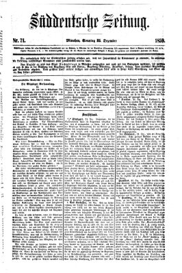 Süddeutsche Zeitung Sonntag 25. Dezember 1859