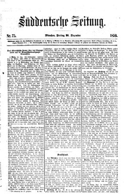 Süddeutsche Zeitung Freitag 30. Dezember 1859