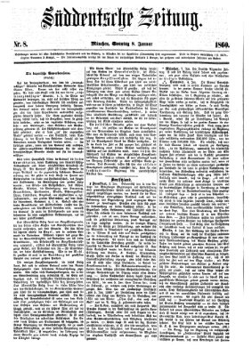 Süddeutsche Zeitung Sonntag 8. Januar 1860