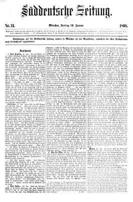 Süddeutsche Zeitung Freitag 13. Januar 1860