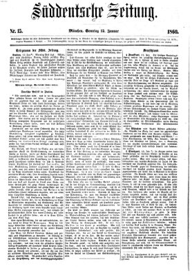 Süddeutsche Zeitung Sonntag 15. Januar 1860