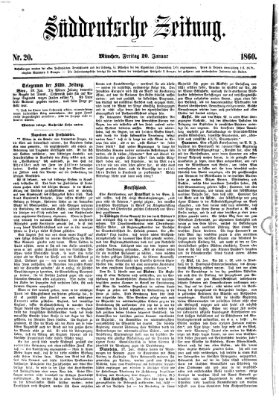 Süddeutsche Zeitung Freitag 20. Januar 1860