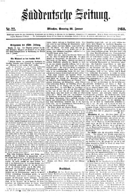 Süddeutsche Zeitung Sonntag 22. Januar 1860