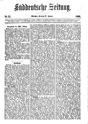 Süddeutsche Zeitung Freitag 27. Januar 1860