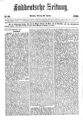 Süddeutsche Zeitung Montag 30. Januar 1860