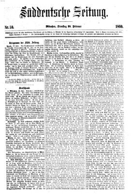 Süddeutsche Zeitung Dienstag 28. Februar 1860