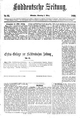 Süddeutsche Zeitung Sonntag 4. März 1860