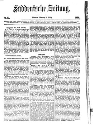 Süddeutsche Zeitung Montag 5. März 1860