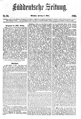 Süddeutsche Zeitung Freitag 9. März 1860