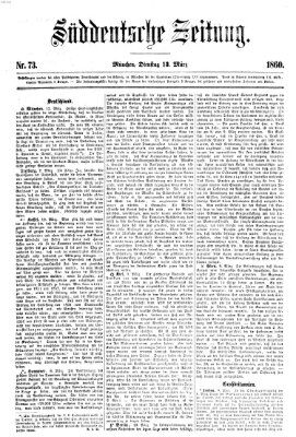 Süddeutsche Zeitung Dienstag 13. März 1860