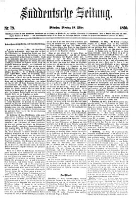 Süddeutsche Zeitung Montag 19. März 1860