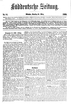 Süddeutsche Zeitung Samstag 24. März 1860